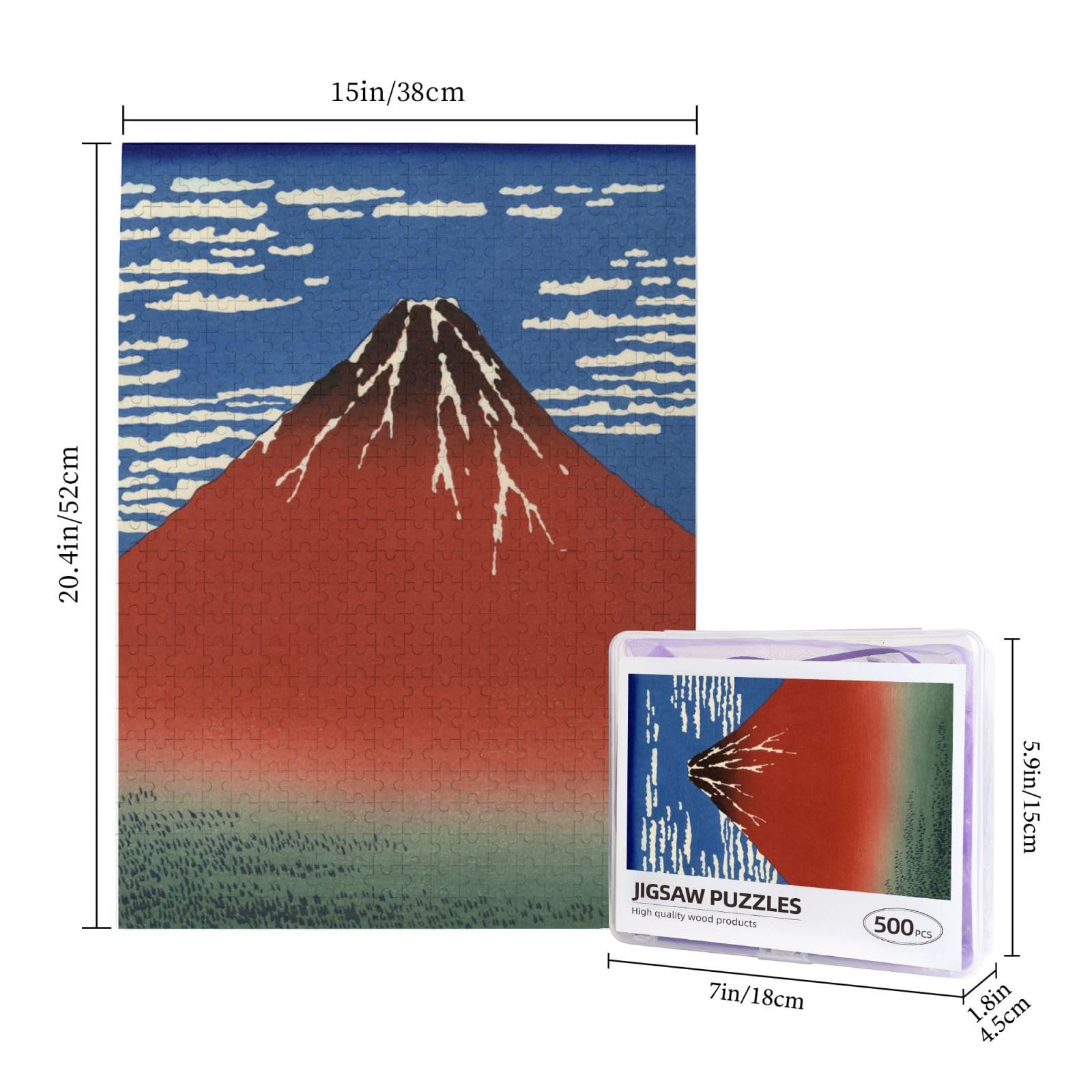 Amazon.co.jp: 浮世絵 冨嶽三十六景 凱風快晴 赤富士 パズル 500ピース