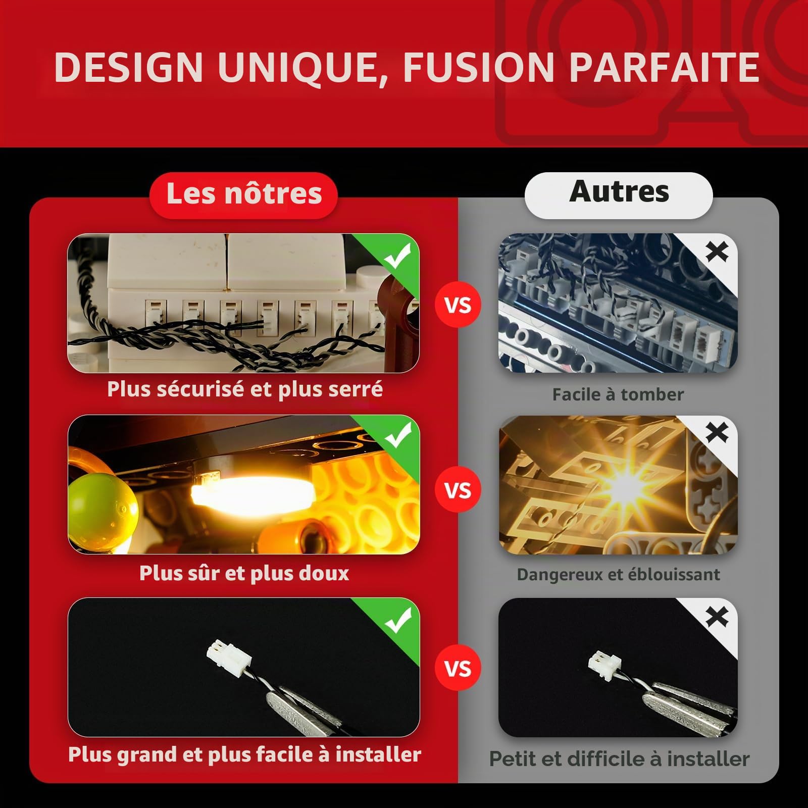 BRIKSMAX Kit d'éclairage 2.0 pour la visite du Père Noël – Éclairage LED innovant compatible avec Lego Christmas 10293 Set (non inclus)