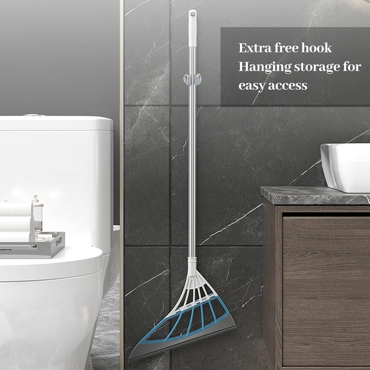 Anectria Multifunction Magic Broom, 2 Pack Silicone Magic Broom Sweeper with 2 Punch-Free Hook, Extended 3.5 FT Detachable Sweeper Easily Remove Dirt for Living Room, Glass(Blue+Green) : Health & Household