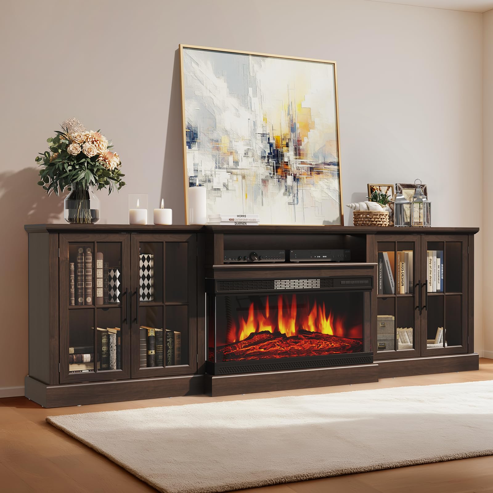 Amazon.com: Breezestival 98 Inch Farmhouse TV Stand with 36