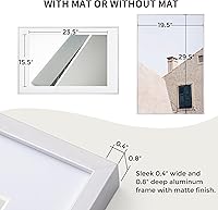 Vista 405 de Fun Memories Portarretratos de metal de 16 x 20 pulgadas con paspartú de 11 x 14 pulgadas, acabado de aluminio cepillado, parte delantera de vidrio