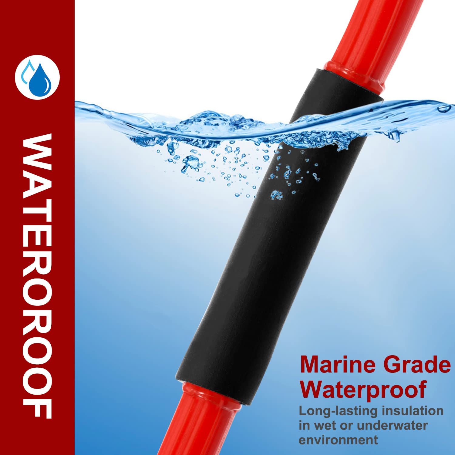 Chanzon 4:1 Ratio 1-1/2" (40mm) Heat Shrink Tubing - Marine Grade Waterproof Adhesive Lined - 80Ft Roll (25M Total Length) Black Polyolefin Sleeving Wrap Shrinking 4 to 1 Ratio 1pcs