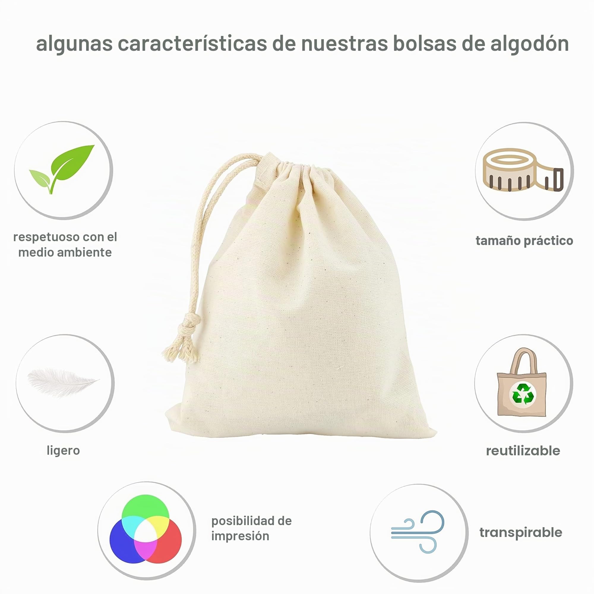 Leviatan Algodón 17 x 20 cm Tela con Cordón Almuerzo, Cosméticos, Joyería | Bolsa con Cremallera | Certificado Oeko-Tex 100 Standard | Natural, 17x20 cm, 10 Unidad ( Paquete de 1)