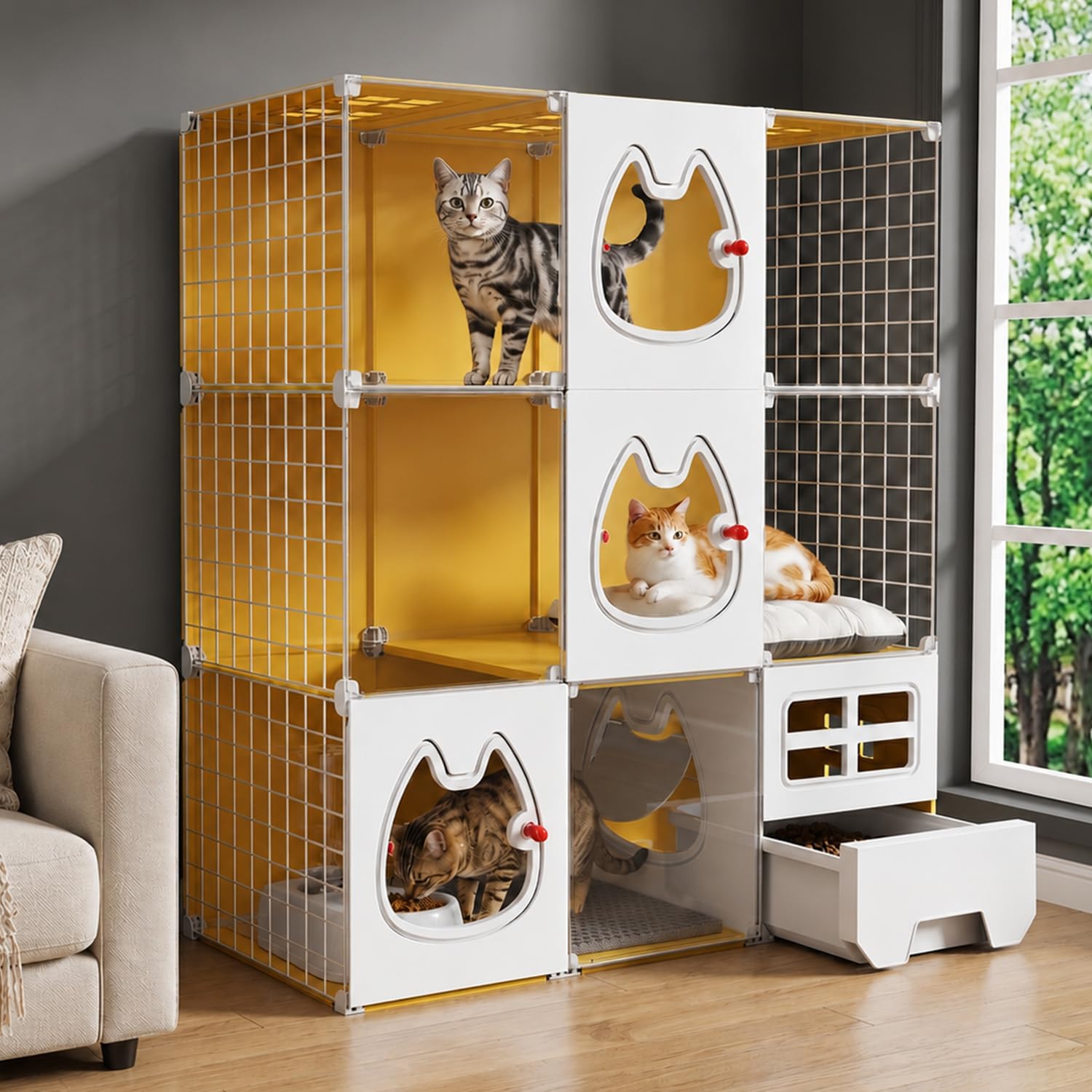 Photo 1 of Nfnoyp Modular Cat Cage with Litter Box 41" H x 18" W x 41" D