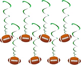 Uniwish Football Hanging Swirls Party Decorations - Game Day & Birthday Sports Theme Party Supplies - Wall & Ceiling Streamer Banner - Indoor & Outdoor Home Decor