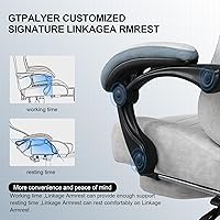 Vista 6 de GTPLAYER Silla Gaming, Silla de Oficina para Computadora con Cojín de Resorte de Bolsillo, Reposabrazos de Conexión y Reposapiés, Silla Ergonómica