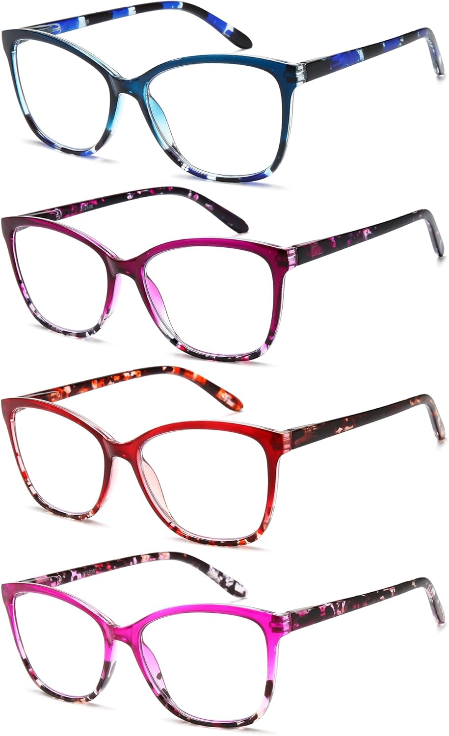 EYEURL Reading Glasses for Women,4-Pack Ultra-Light Slim Frames Blue Light Glasses,Spring Hinge Fashion Pattern Print Blue Light Readers for Women(Multicolor, 2.5x) - Image 2