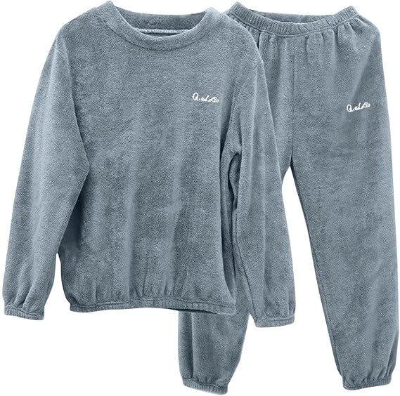 Mens Sherpa Soft Pajama Set Warm Long Sleeve and Sleep Pants Cozy Fleece Flannel Pjs 2piece Loungewear with Pockets