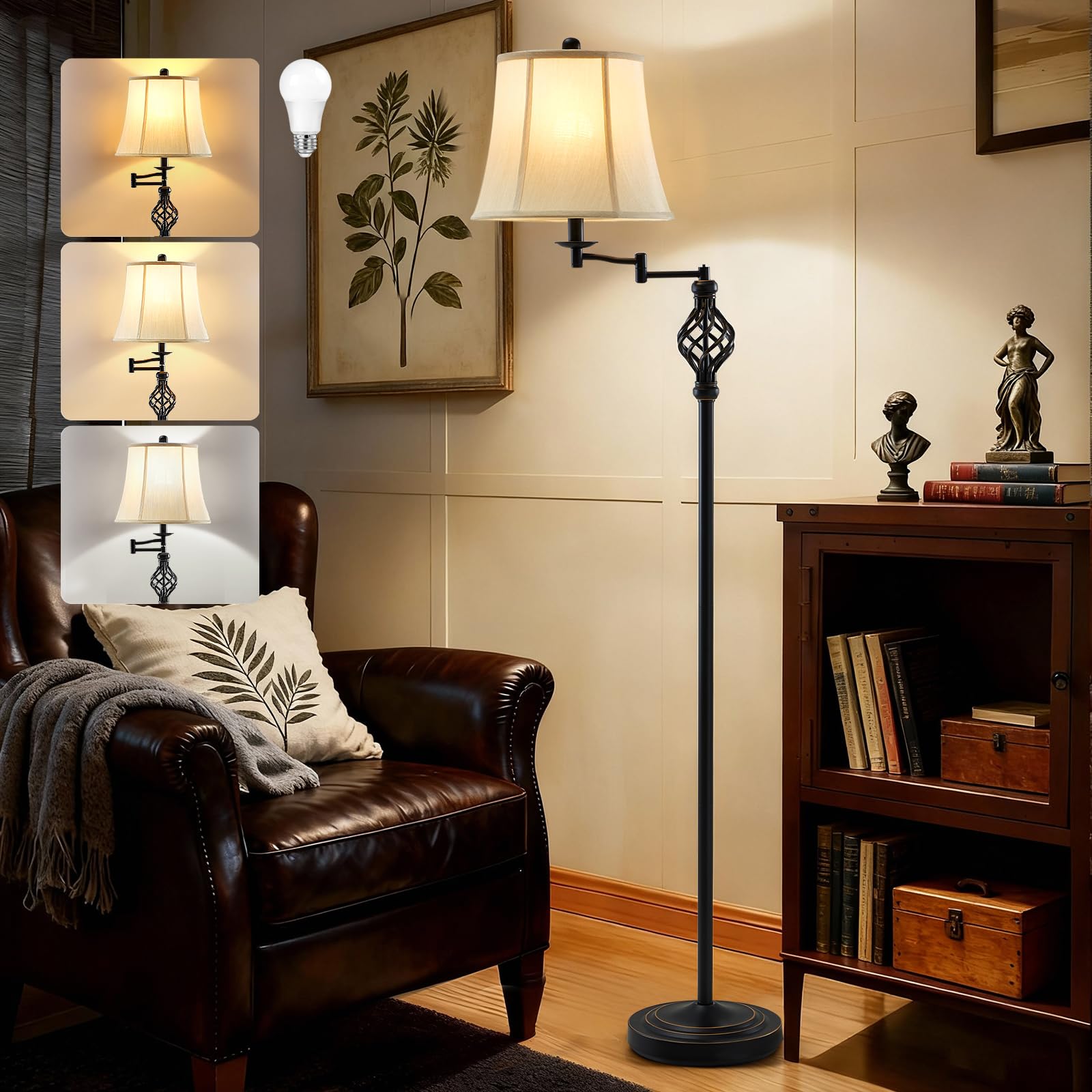 GyroVu Color Temperature Adjustable Swing Arm Floor Lamp