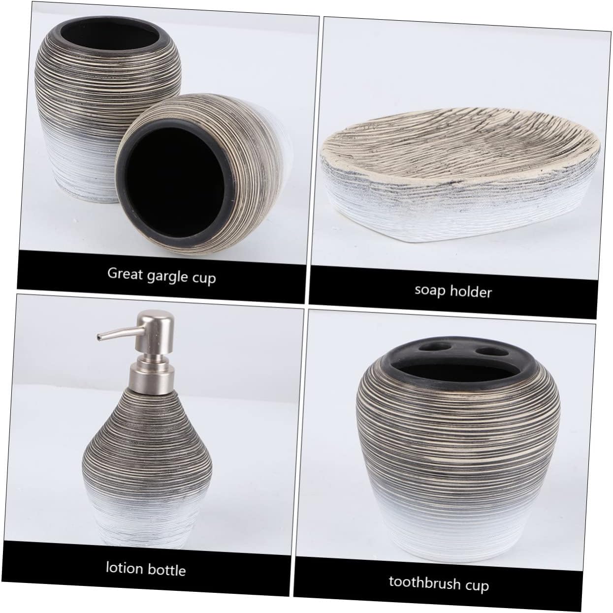 ABOOFAN 5pcs Handmade Ceramic Toiletries Home Toothbrush Holder Gargle Cup Soap Holder Toothbrush Rack Travel for Boys and Girls