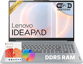 Lenovo IdeaPad Slim 3i 15.6" FHD Laptop • Microsoft Office 365 • 1.1TB Storage • LPDDR5 • Intel 4 Cores • 128GB SSD and 1TB Cloud • WiFi 6 • Military-Grade • Windows 11 no Mouse • Essential Laptop
