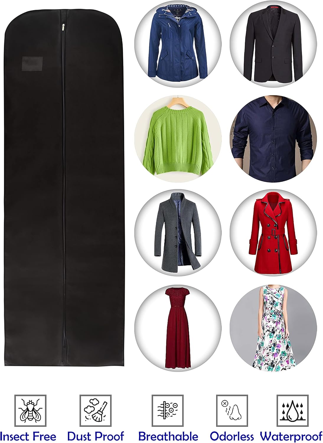 Wedcova Dress Bag Wedding Dress Bags Covers Long Bridesmaid Dress