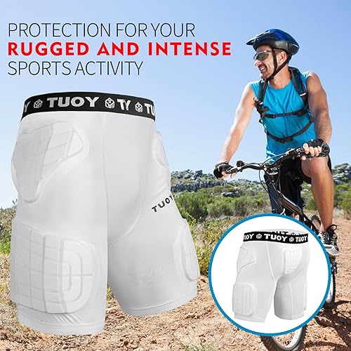Miniatura 20 de TUOY Adult Padded Compression Shorts 5-Pad Football Girdle Hip Thigh Protector