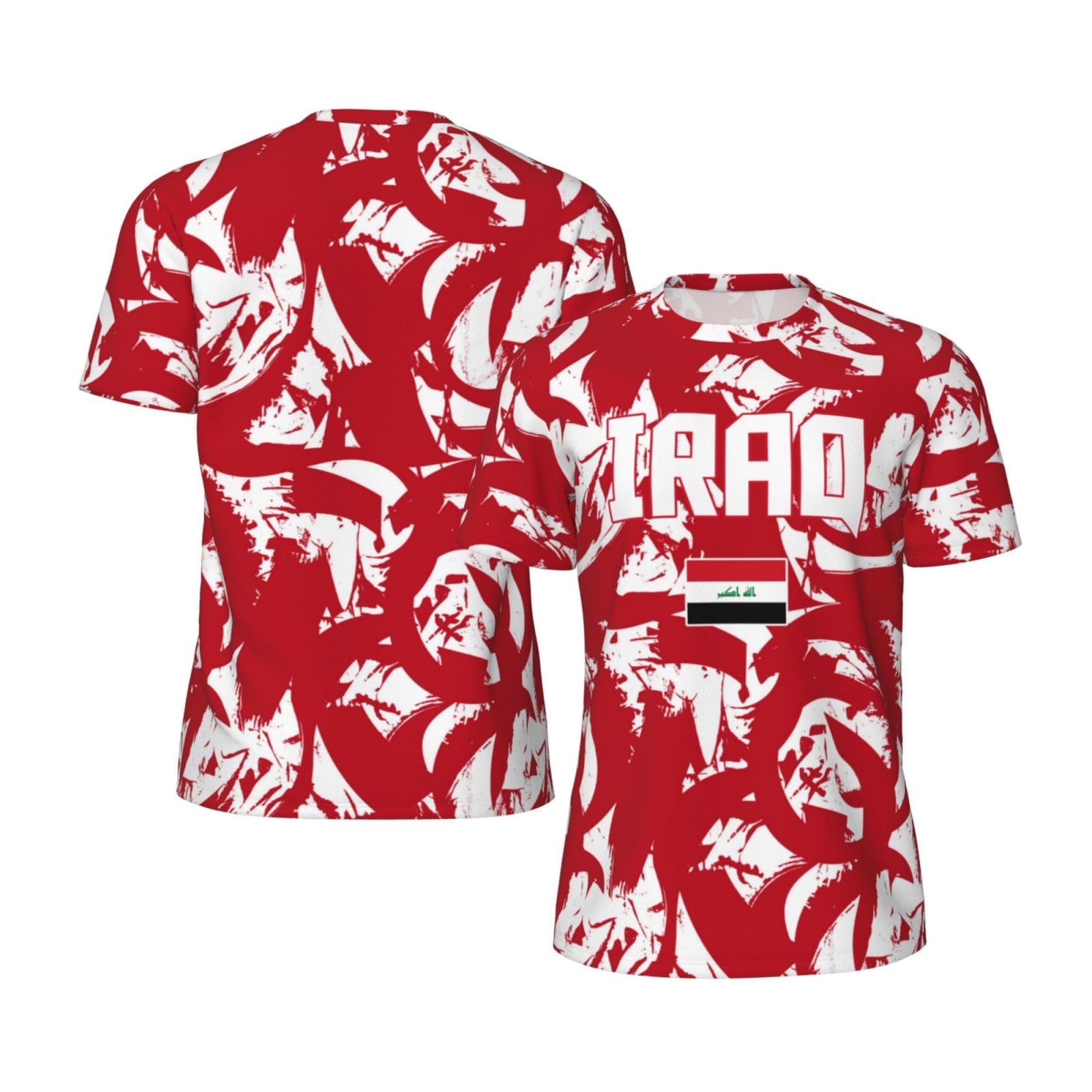 DABOYOZHZH Iraq Flag Cool Iraqans (82) Sports Jersey Mesh T-Shirt 3D Print for Running Cycling Soccer Tennis Fitness Climbing Shirts