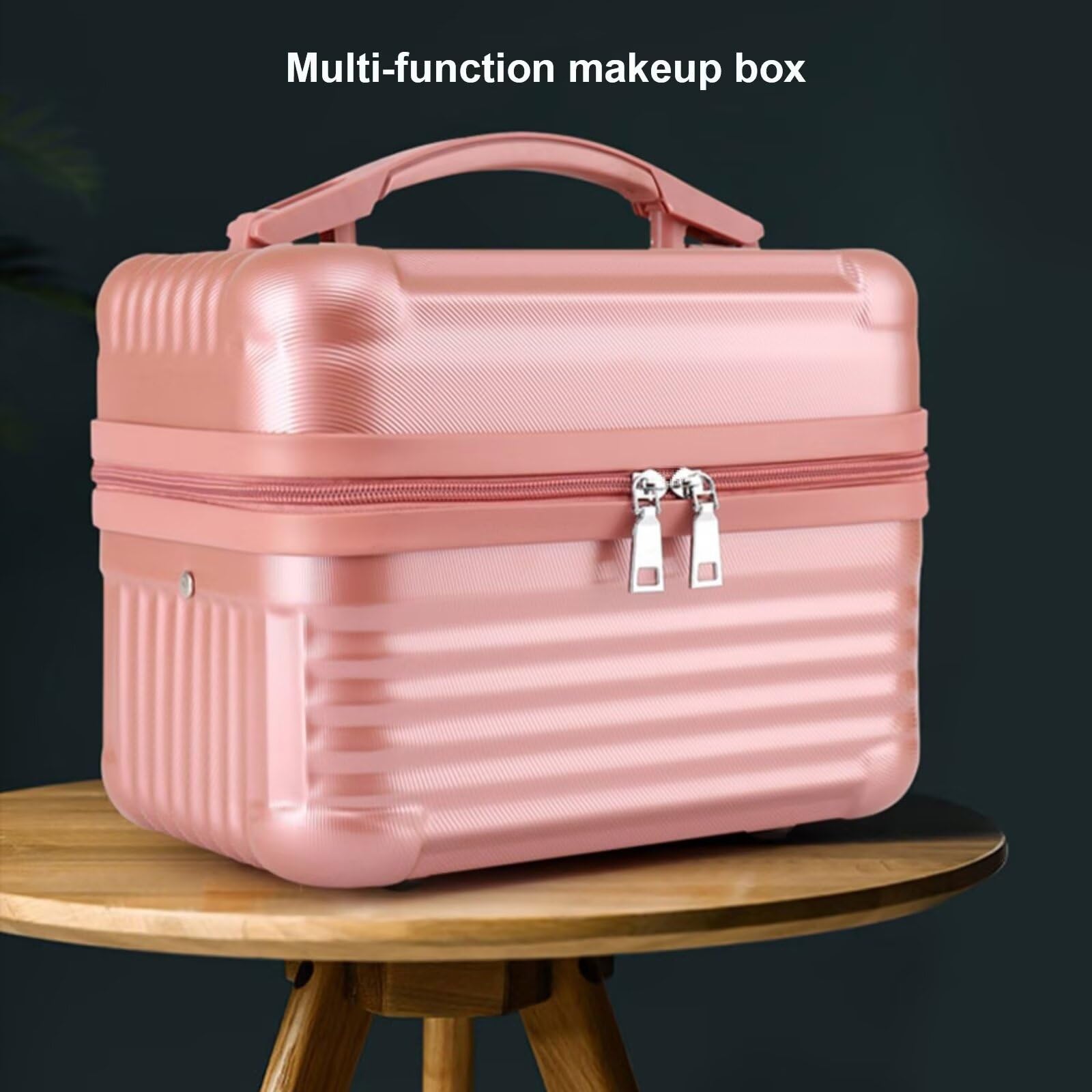 Make-up-Tasche, tragbare Kosmetiktasche mit großem Fassungsvermögen, Kosmetik-Aufbewahrungstasche im Eisenbahn-Design, Make-up-Tasche mit Pinsel-Organizer, Reisetasche, Geschenk für Frauen (Schwarz)