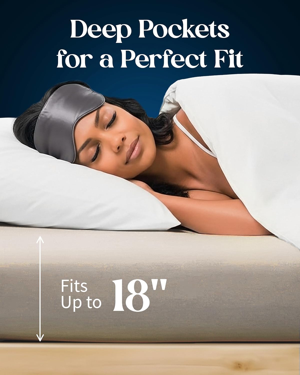 Cooling Fitted Sheet Queen Size - 1 PC BreezeWeave Cooling Sheets for Hot Sleepers & Cool Rest w/ 16 in Deep Pocket - Corner Straps, Cloud Soft, Ultra Durable - 57 x 77 in (Beige) - Image 3