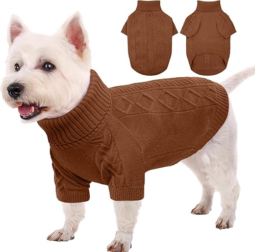 Kuoser Suéter para perro pequeño, suéteres para perros pequeños, ropa de invierno para perros pequeños, niños y niñas, suéter de punto para perros