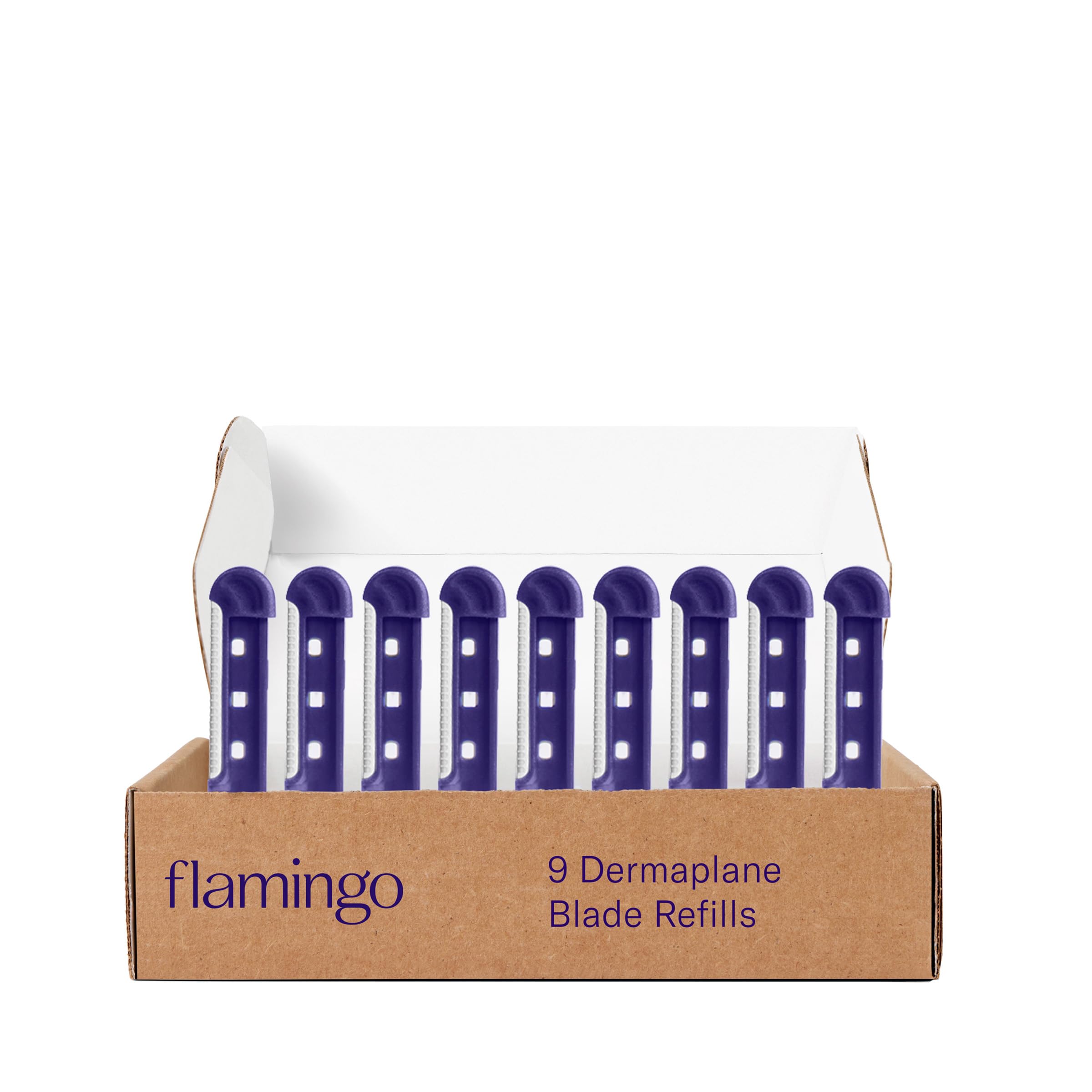 Flamingo Dermaplane Blades Recambios, maquinillas de afeitar faciales para mujer, piel suave, 9 unidades