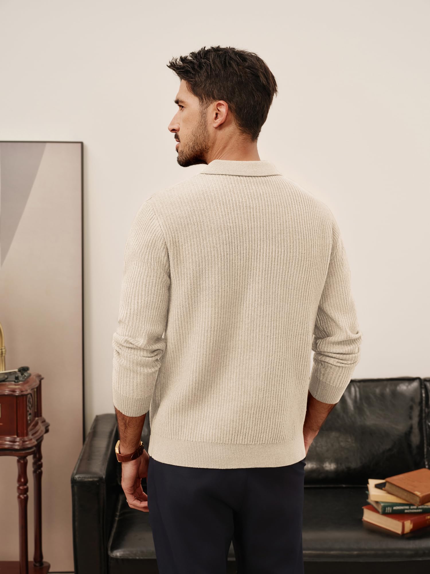 PJ PAUL JONES Maglione da uomo polo lavorato a maglia Golf Pullover Maglione