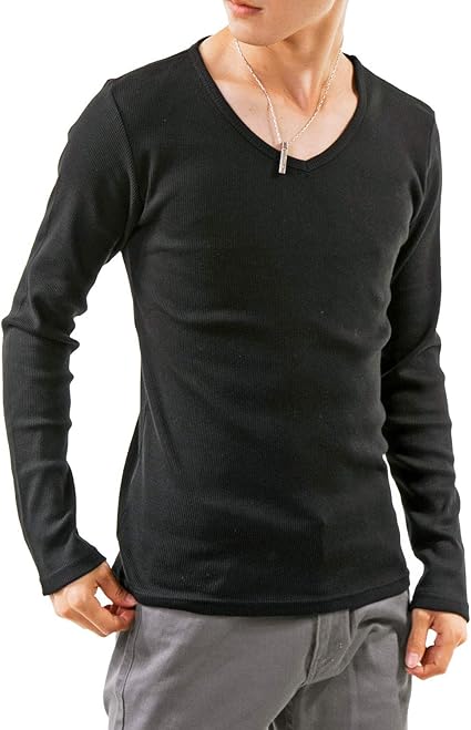 Amazon イナセ メンズ 長袖 Tシャツ 無地 テレコ Vネック タイト 細身 ロングtシャツ Tシャツ カットソー 通販 Amazon イナセ メンズ 長袖 Tシャツ 無地 テレコ Vネック タイト 細身 ロングtシャツ Tシャツ カットソー 通販