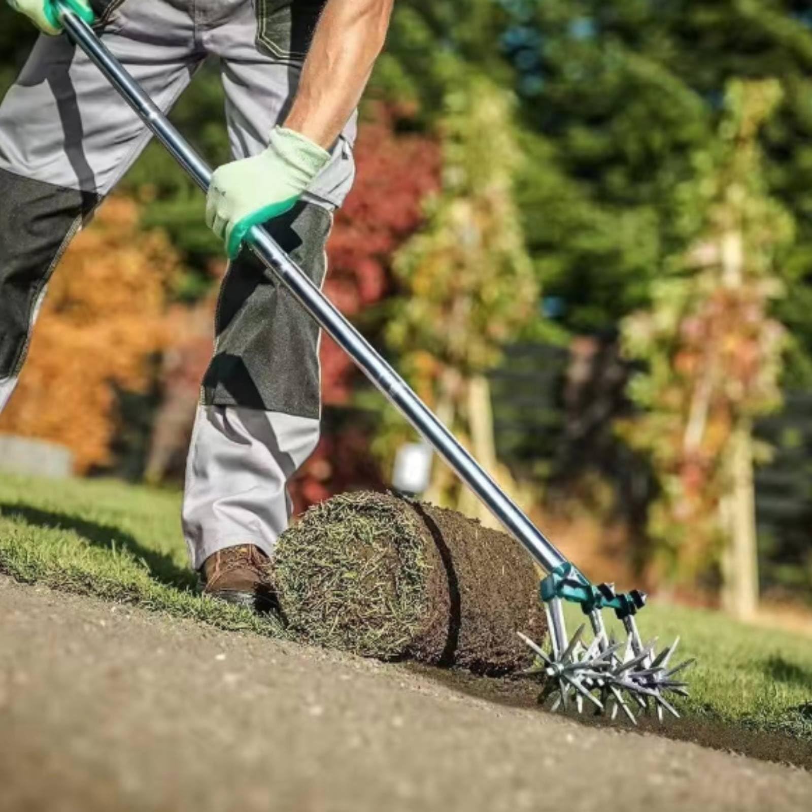 Rotofraise Manuelle en Acier avec Manche Long pour Labourer Les Parterres et Aérer Les Plantes dans Les Potagers et Les Pelouses
