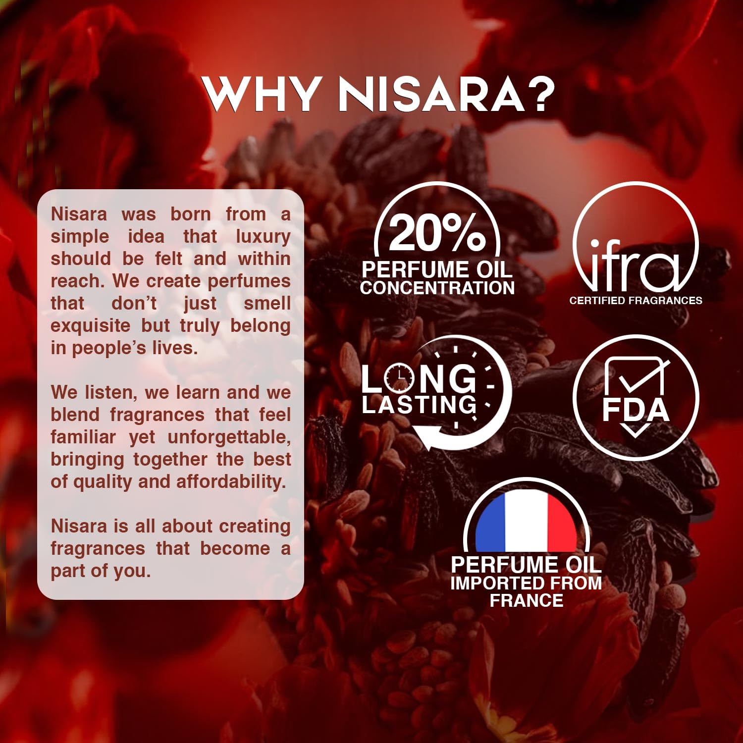 Nisara Carmine Rose EDP Perfume for Women,100ml | Premium Long Lasting Eau De Parfum | Flora & Musky Fragrance with Bergamot, Berries, Pink Pepper, Jasmine, Musk Notes for Her