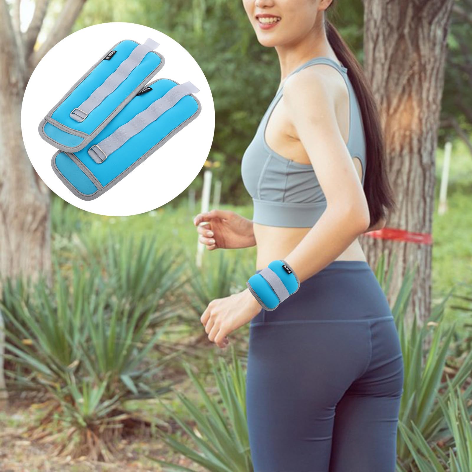 SHINEOFI 2 Pesas de Tobillo y Muñeca Ajustables Arena de Hierro y Nylon, Diseño Antideslizante para Entrenamiento de Fuerza en Actividades Deportivas y Fitness