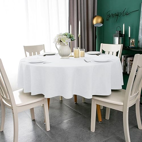 Miniatura 4 de Qidordour Mantel rectangular, 60 x 104 pulgadas, mantel de lino sintético, resistente al agua, a prueba de derrames, lavable, de poliéster, para