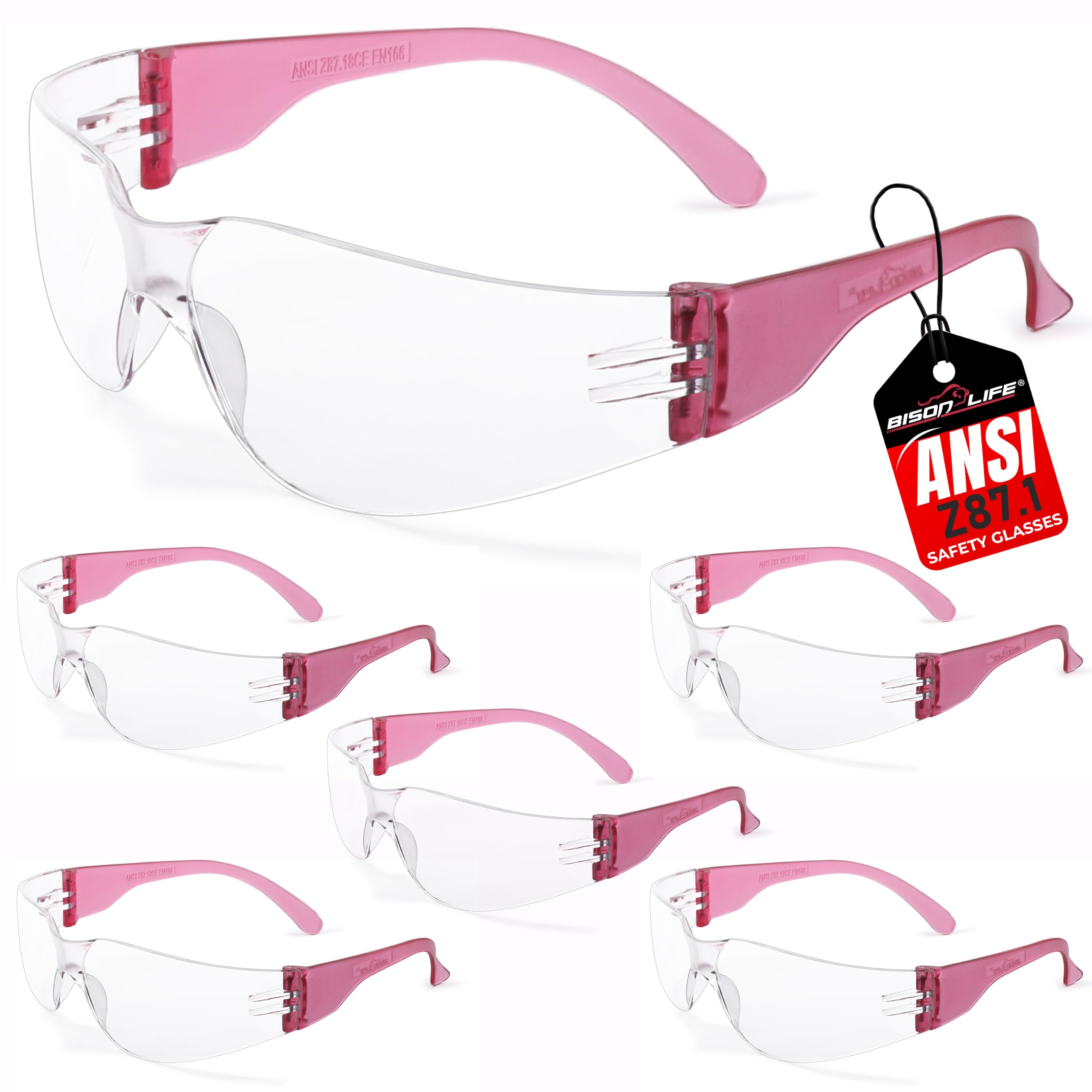 BISON LIFE Clear Safety Glasses for Men & Women, ANSI Z87.1 Certified,12Pk — Amazon image 16