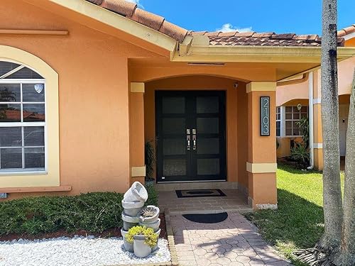 Vista 136 de Metal Numbers for House Outside, 5 Inch Modern House Numbers, DIY Floating Address Numbers with Screws, Rust Free Zinc Alloy, Silver Number 5