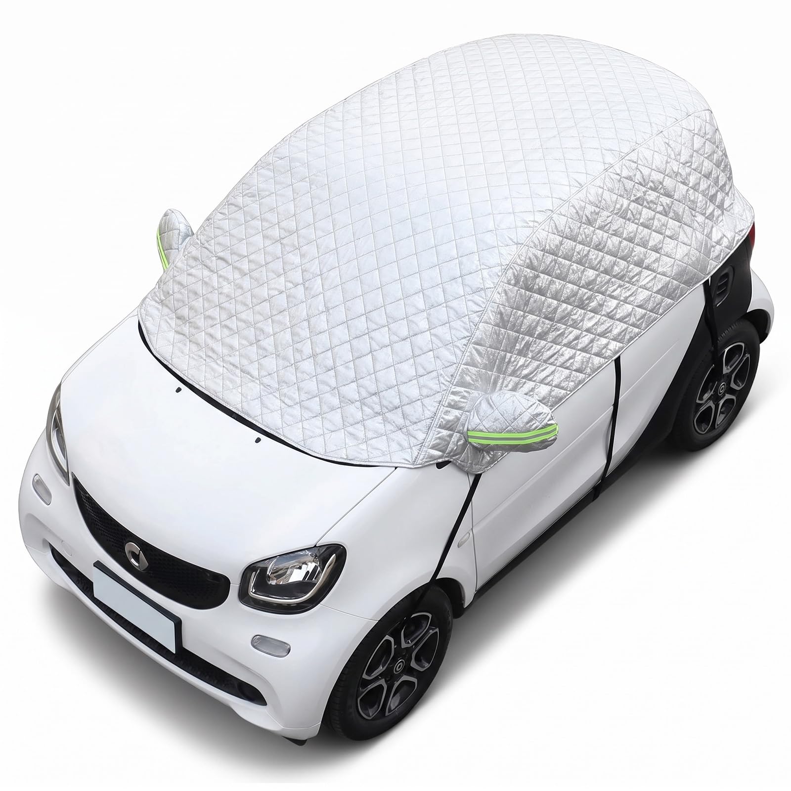 Telo copriauto per Smart Fortwo 2006-2025, ispessito con protezione traspirante contro pioggia, sole, neve, robusta copertura per auto di colore nero per una protezione esterna affidabile