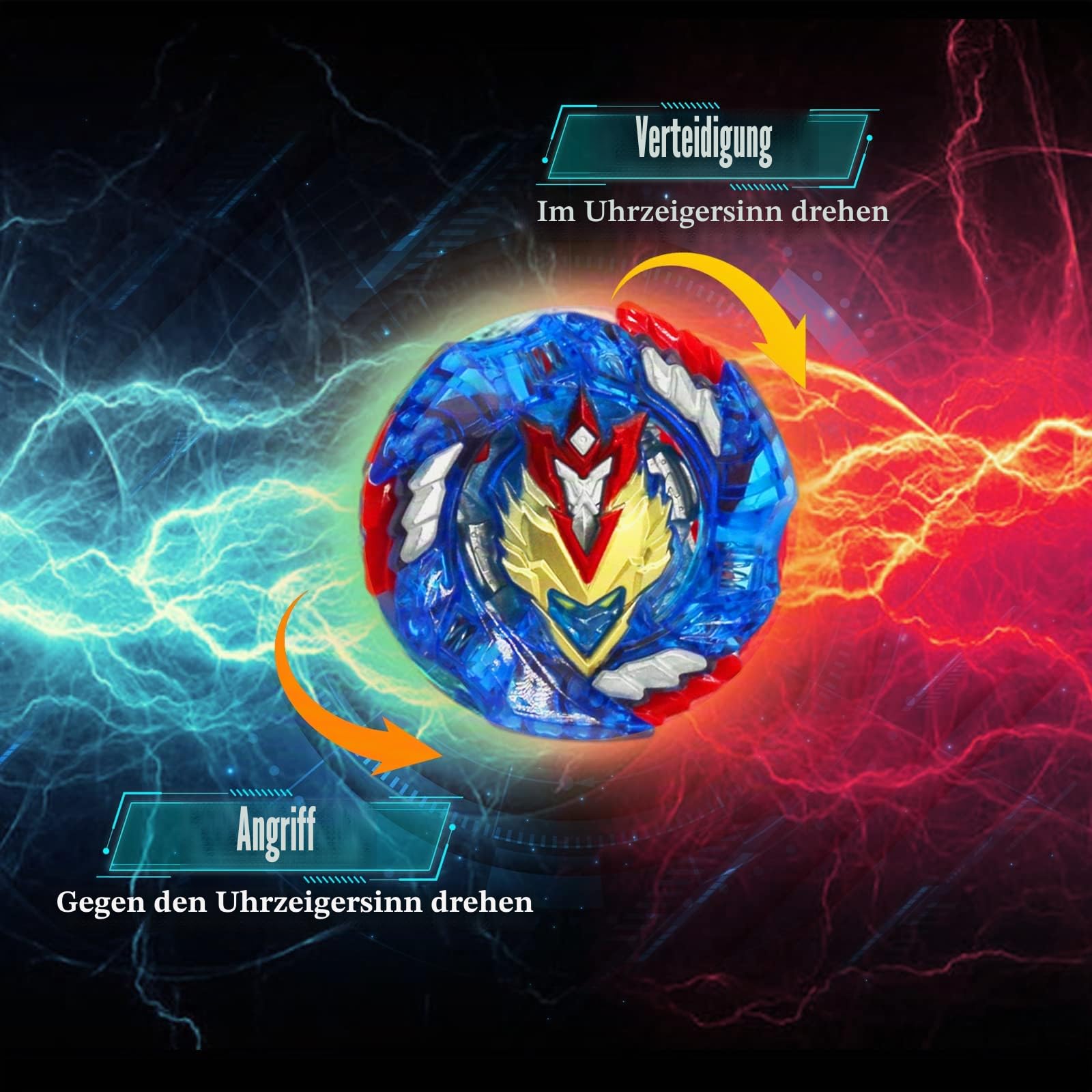 12er Bey Kampfkreisel mit Kasten Metal Fusion Blade Kreisel Set, mit Griff