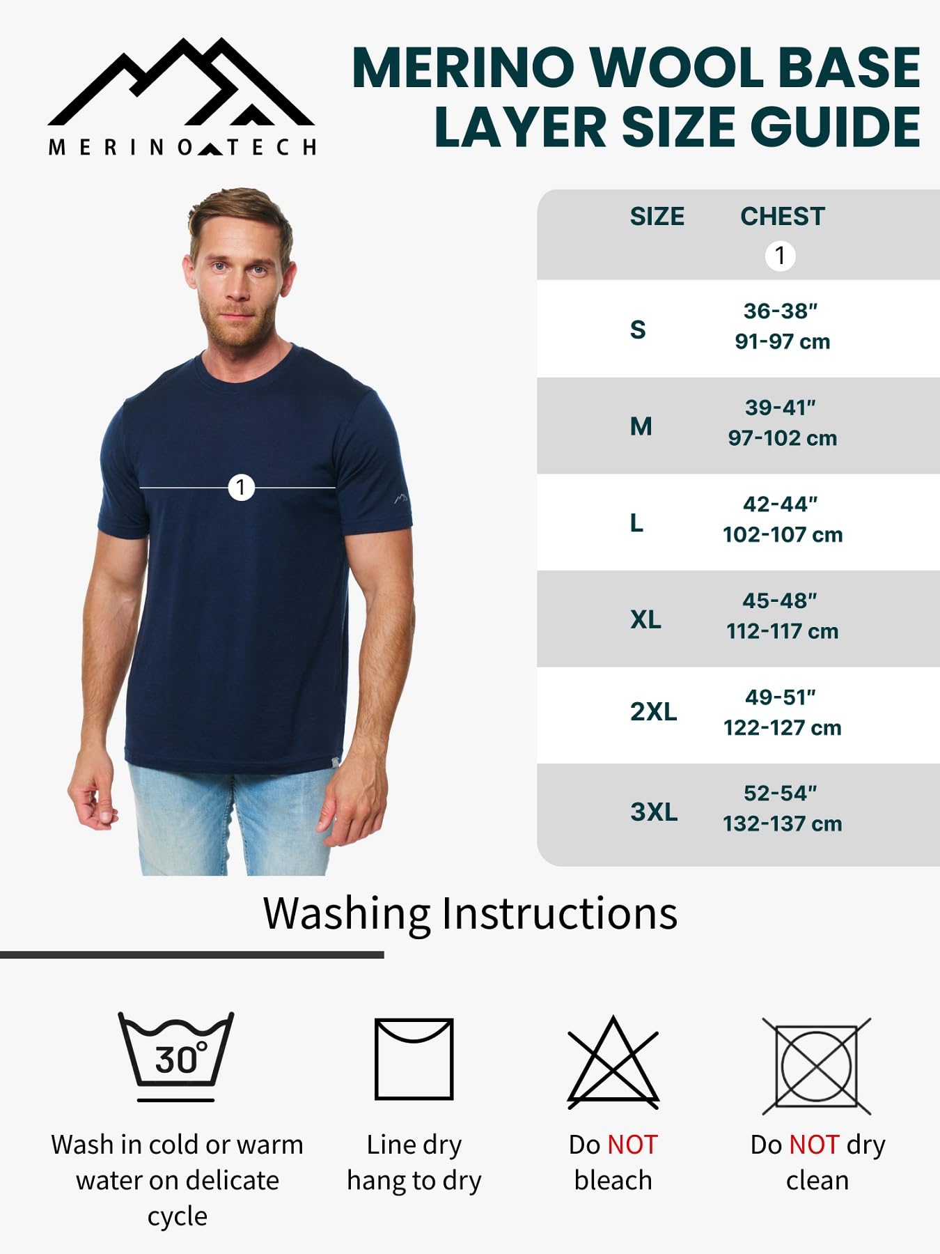 Merino.tech T Shirt Merinos Homme - 100% sous Vetement Merinos Homme Lightweight Tshirt Laine Merinos (Small, Creamy)