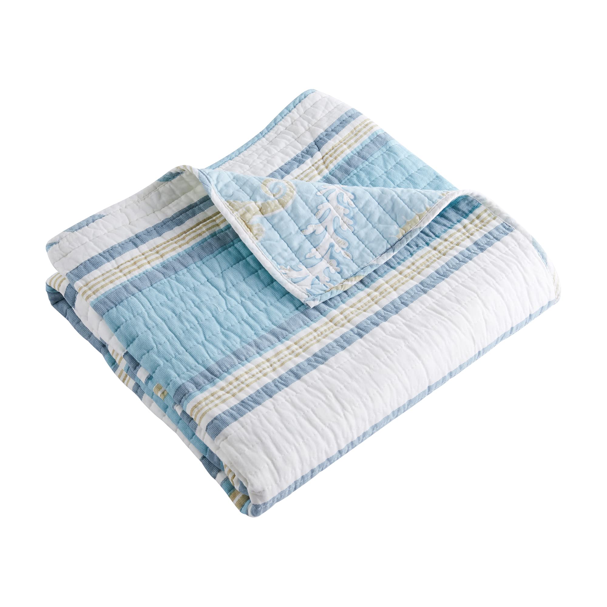 Couette en coton bleu sarcelle Levtex Home pour des moments de détente cocooning au salon