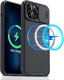 iPhone 17 用ケース マグネット搭載 Magsafe対応 スライド式カメラプロテクター 耐衝撃 シンプル アイフォン17カバー おしゃれ 超薄型,黒