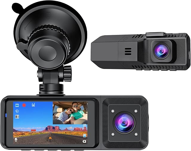 Dual Dash Cam Front and Inside 1080P Dual Dash Camera for CarsFront Inside Dashcams for Cars with Infrared Night Vision,Parking Monitor for Truck and Taxi Driver