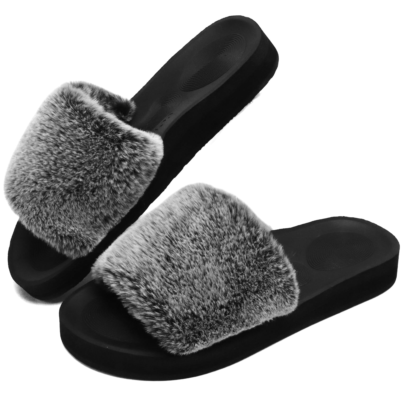 COFACE Pantofole Donna Scarpe da Casa Invernale Ciabatte Pelliccia Donne Peluche Pantofole da Interno