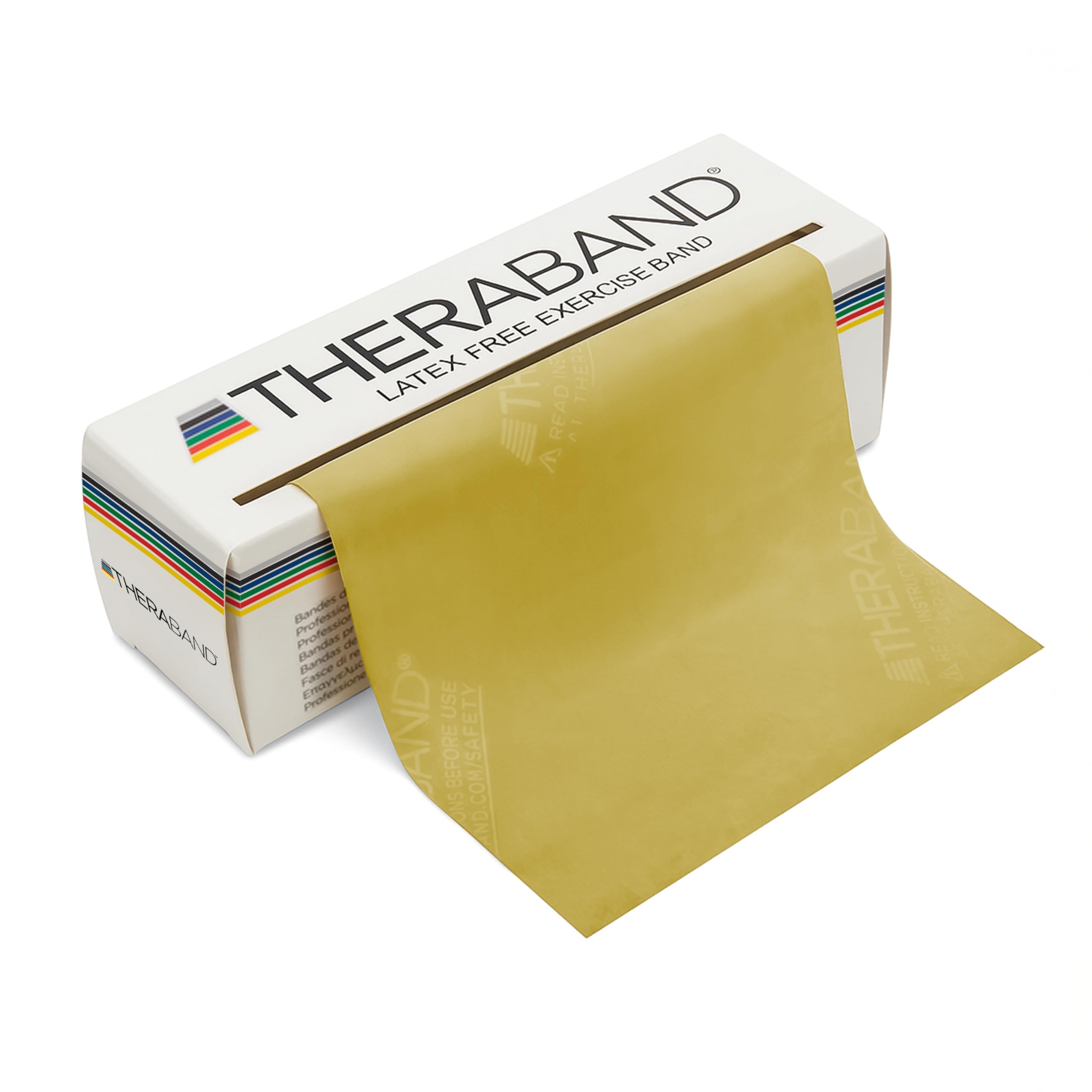 TheraBand Resistance Band Latex Roll – Stretch Bands for Exercise & Professional Physio, Exercise Band for Rehab, Pilates, Training & Mobility Recovery – 6 Yard Roll, (Thin, Level 1) – Yellow