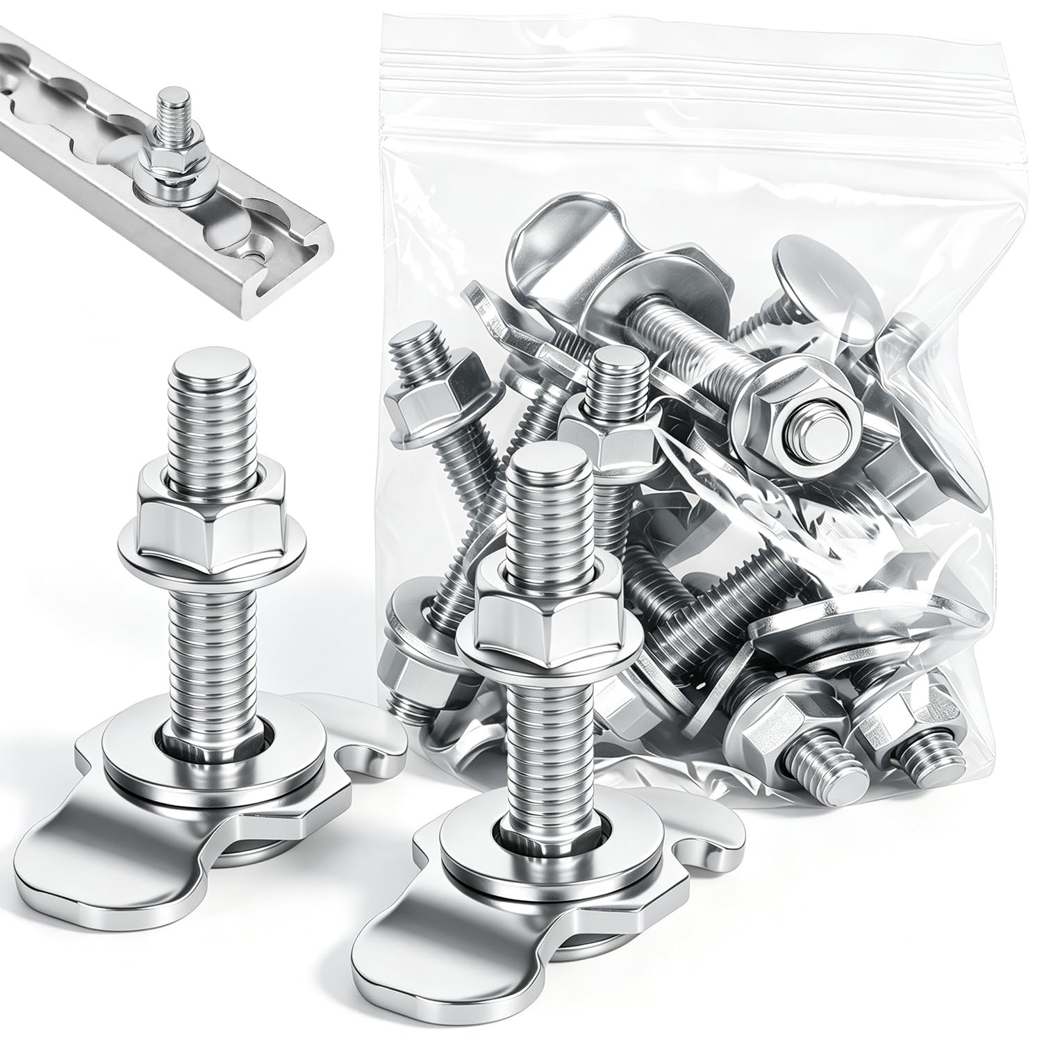 Tornillo fitting M8 x 40 mm, accesorios para riel de aerolínea, juego de 10 unidades (M8 x 40 mm, 10 unidades) (M8x45-10pcs)