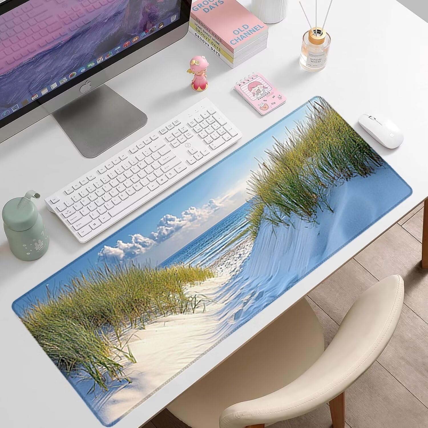 Podkładka pod mysz do gier XXL - 1600x800x3mm - duża antypoślizgowa podkładka pod klawiaturę biurową z przeszytymi krawędziami, krajobraz duża podkładka pod mysz do gier do biura i domu, poprawia