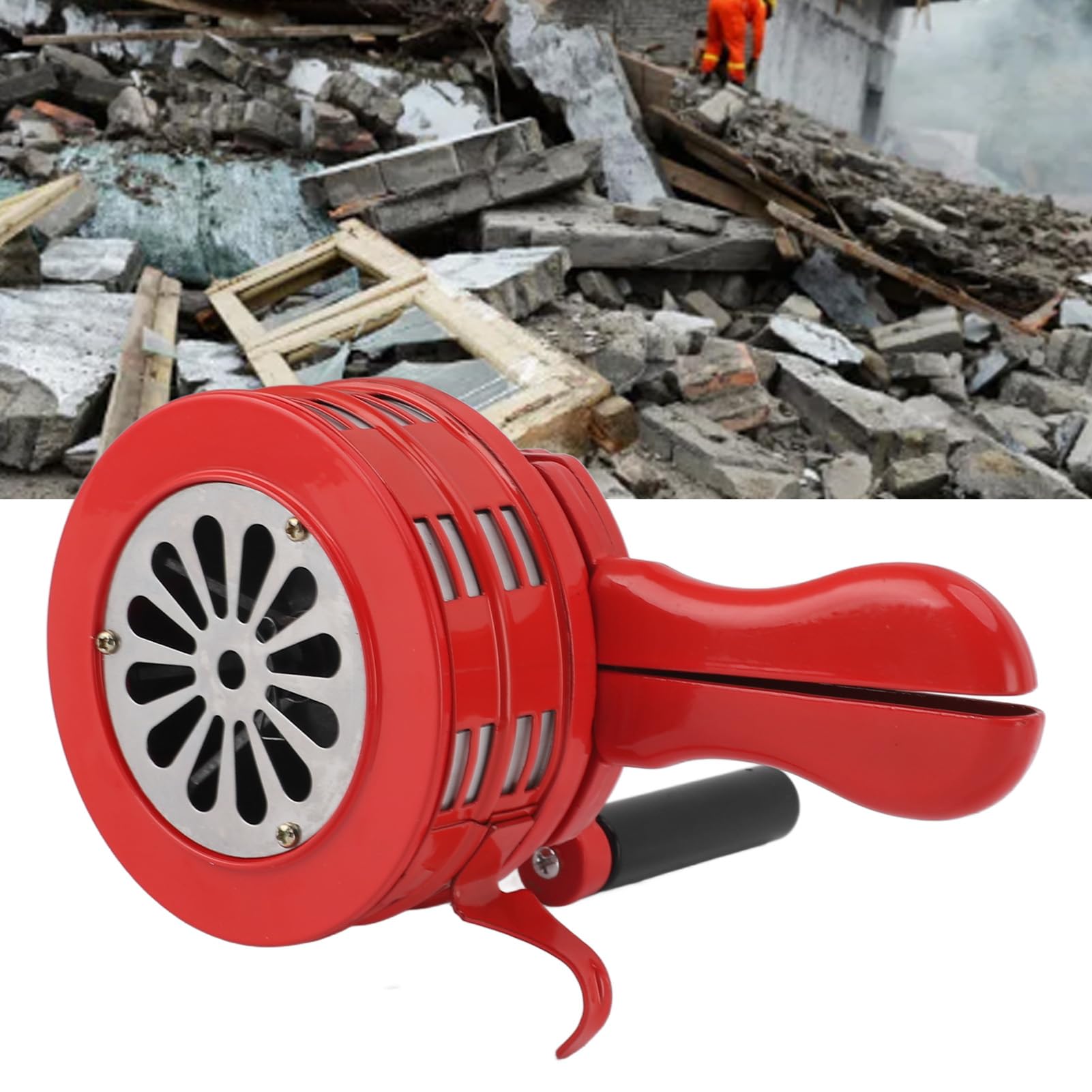 Alarme à Manivelle, Sirène d'urgence Portable Forte pour la (Rouge)