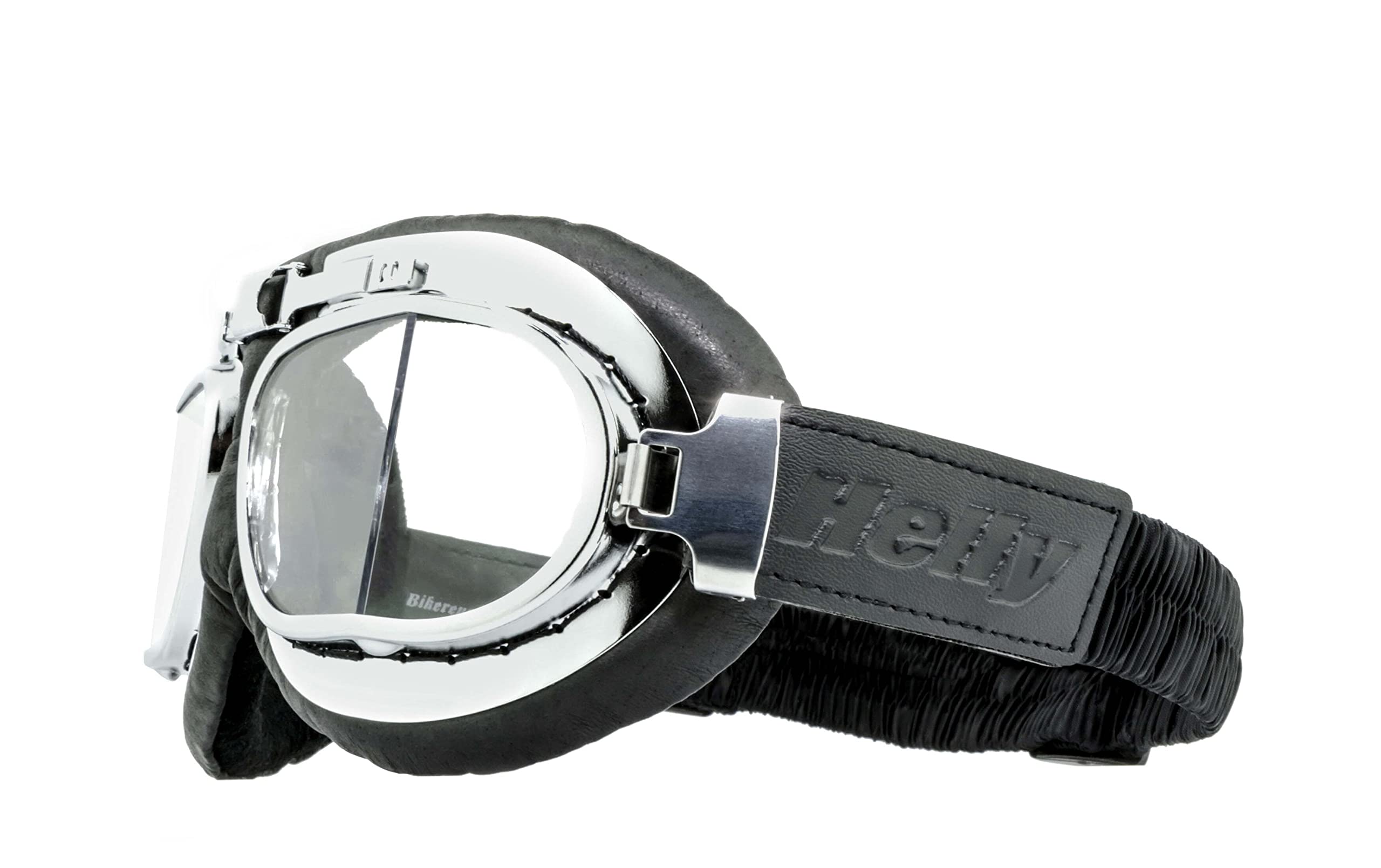 Helly - No.1 Bikereyes: okulary motocyklowe | prawdziwa skóra | wiatroszczelne | styl retro | wysokiej jakości szkła HLT