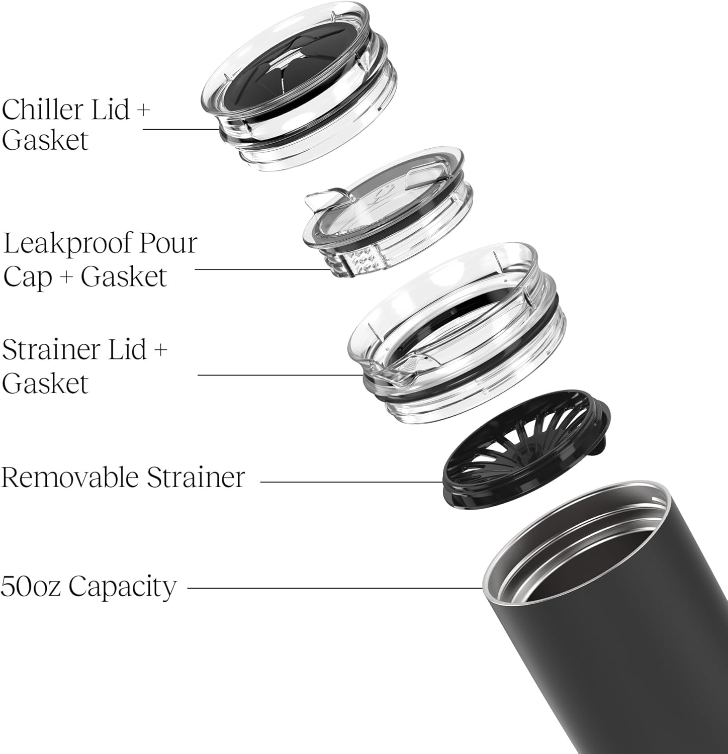 BrüMate Togosa 2-in-1 Wine Chiller Bucket & Pitcher | 100% Leakproof Locking Lid | Portable Chiller Fits Most Wine, Champagne, & Liquor Bottles | Perfect Wine Gift | 49oz (Ice White)