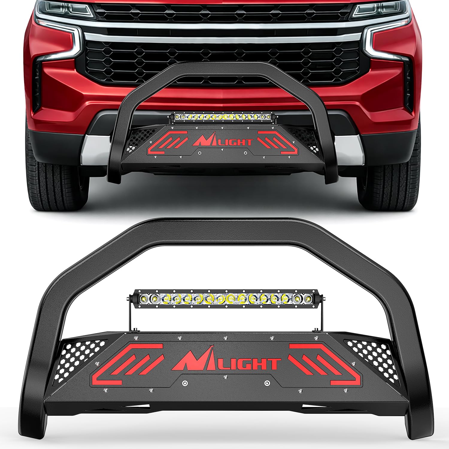 Nilight Bull Bar with Light fits 2021-2024 Chevy Tahoe/Suburban