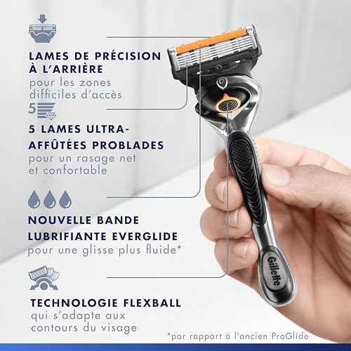 Gillette Lames de Rasoir Homme Proglide, Pack de 20 – Cartouche Dotée de la Bande Lubrifiante x2, Ultra Affutées et Longue Durée, en Acier Inoxydable, 1 Recharge Jusqu’à 30 Rasages - 7