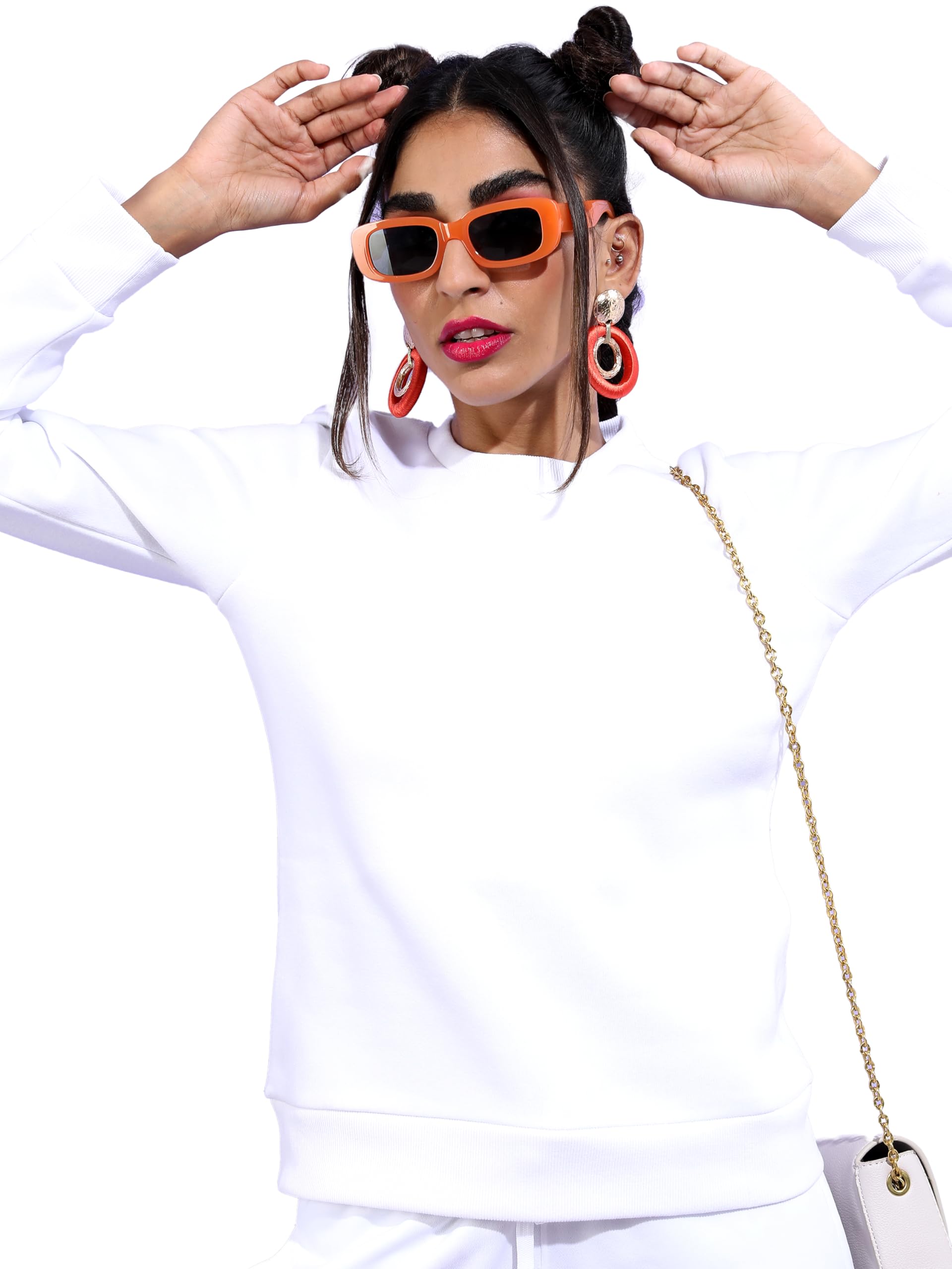 Polyester Women's Regular Fit Full Sleeve Round Neck Sweatshirt