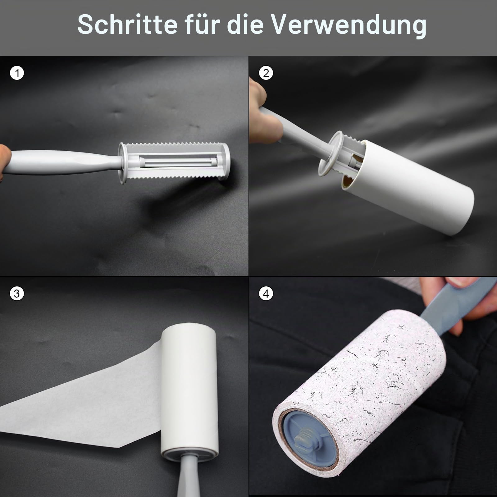 Pumuky Rolle Tierhaar, Kleidungsbürste, Anti-Haare, 480 Blatt Klebebürste, stark haftend, für Tierhaare, Kleidung, Teppiche, Sofas (12 Rollen + 2 Bürsten)