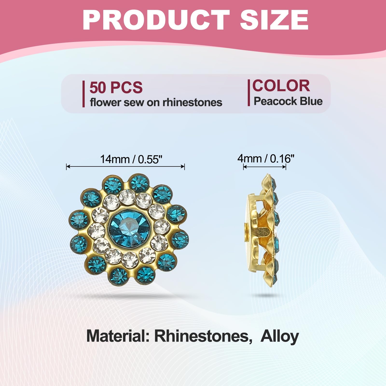 PATIKIL 50 Pcs Sew on Rhinestones - Image 2