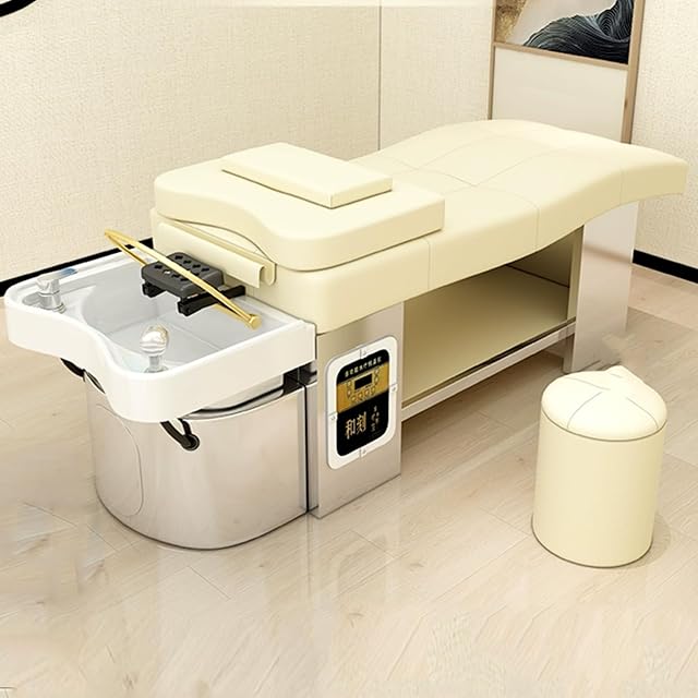 Hair Salon Professional Head Therapy Shampoo Bed Simple Lattice Design Includes Water Circulation Fumigation Beauty Massage