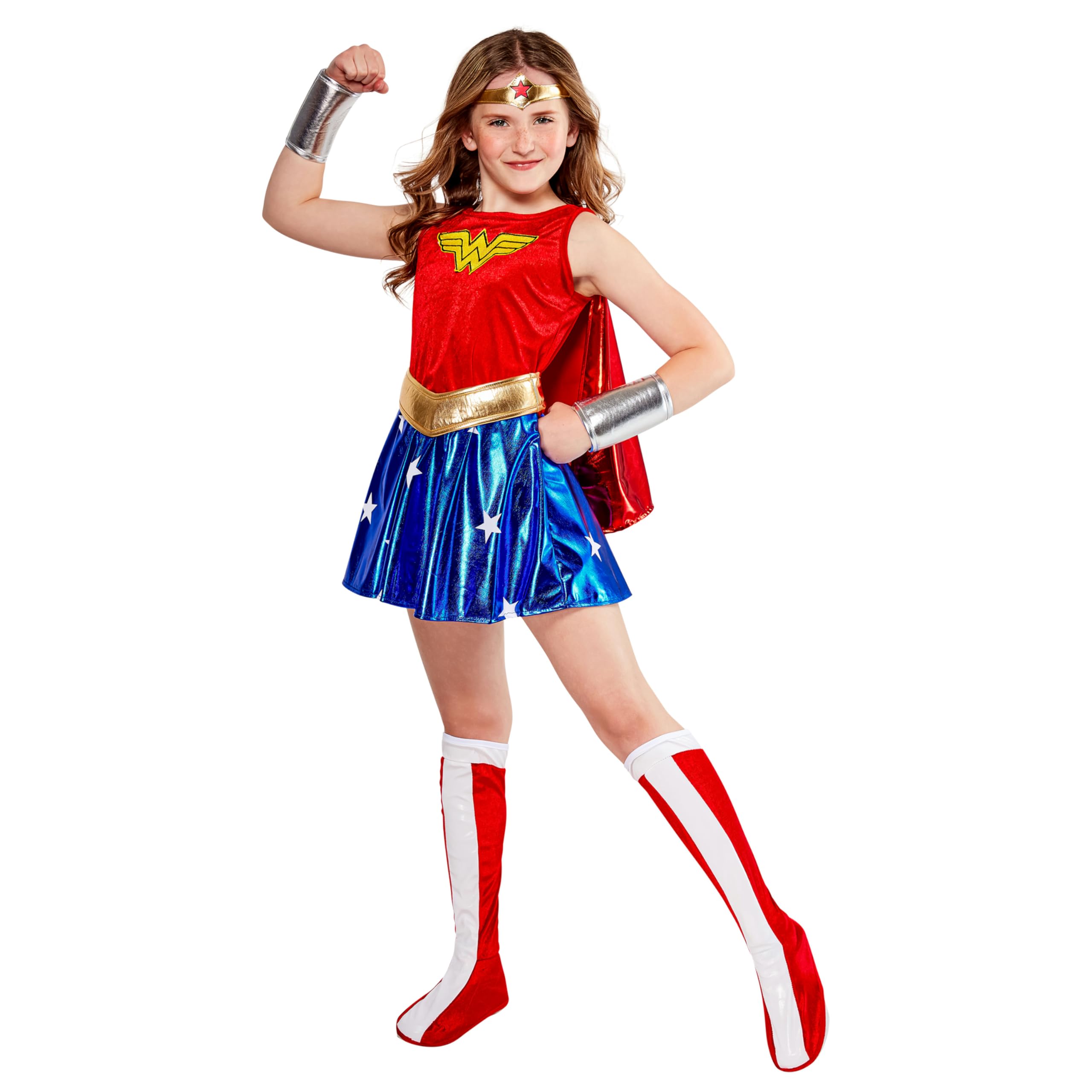 Rubies Official Deluxe Wonder Woman Fancy Dress, Children Costume for 3-4 Years - Small Halloween